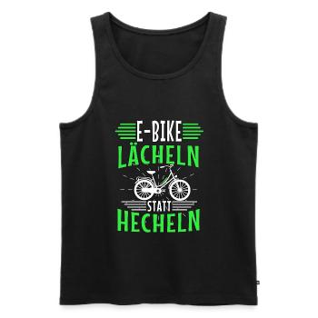 Ebike Lächeln Statt Hecheln Radsport Akku Fahrrad - Männer Premium Bio Tank Top - Schwarz - Vorne - Michal (187cm)