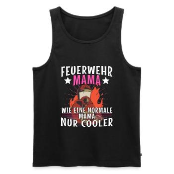 Feuerwehr Mama lustige Berufsfeuerwehr Sprüche - Männer Premium Bio Tank Top - Schwarz - Vorne - Michal (187cm)
