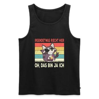 Lustige Waschbär Sprüche Retro Waschbären Raccoon - Männer Premium Bio Tank Top - Schwarz - Vorne - Michal (187cm)