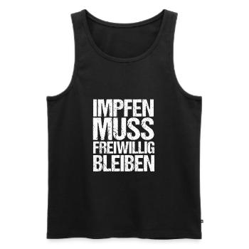 Impfung Nein Danke Gegen Impfplicht - Männer Premium Bio Tank Top - Schwarz - Vorne - AI Model Male 178 light (178cm)