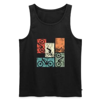 Ebike Cyclisme Retro E Vélo Vélo Batterie Vélo - Débardeur bio Premium Homme - noir - Devant - Michal (187cm)