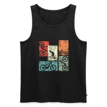 Ebike Cyclisme Retro E Vélo Vélo Batterie Vélo - Débardeur bio Premium Homme - noir - Devant - Michal (187cm)