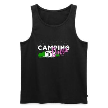 Funny camping sayings camping queen outdoor - Men's Premium Organic Tank Top - black - Front - AI Model Male 178 light (178cm)