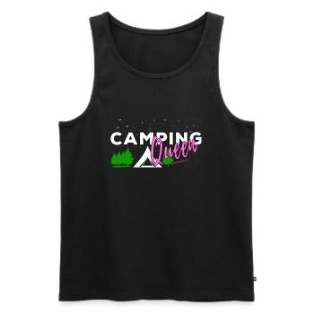 Lustige Camping Sprüche Camping Queen Outdoor - Männer Premium Bio Tank Top - Schwarz - Vorne - AI Model Male 178 light (178cm)