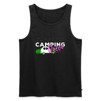 Funny camping sayings camping queen outdoor - Men's Premium Organic Tank Top - black - Front - AI Model Male 178 light (178cm)