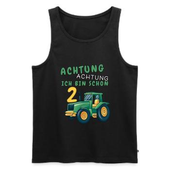 2. Geburtstag Jungen 2 Jahre Kindergeburtstag - Männer Premium Bio Tank Top - Schwarz - Vorne - Michal (187cm)