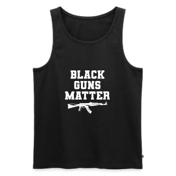 Black Guns Matter - Débardeur bio Premium Homme - noir - Devant - AI Model Male 178 light (178cm)