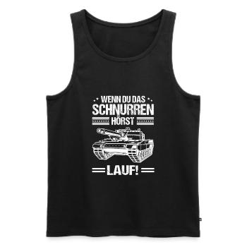 Panzerfahrer Deutsche Raubkatzen Panzer - Männer Premium Bio Tank Top - Schwarz - Vorne - Michal (187cm)