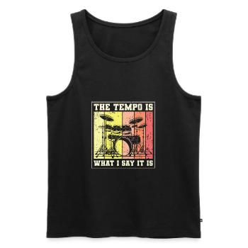 Vintage Rock Musik Schlagzeuger Drum RLRR LRLL - Männer Premium Bio Tank Top - Schwarz - Vorne - Michal (187cm)