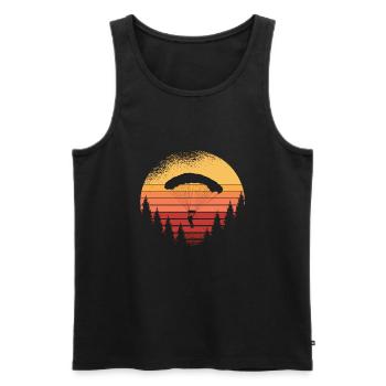 Paragliding Gleitschrimfliegen Retro Vintage - Men's Premium Organic Tank Top - black - Front - Michal (187cm)