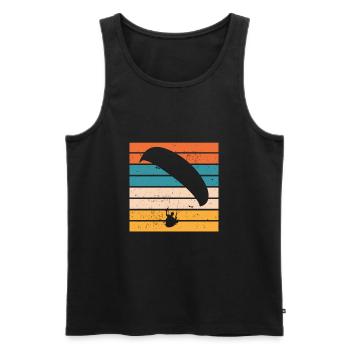 Paragliding Gleitschrimfliegen Retro Vintage - Men's Premium Organic Tank Top - black - Front - Michal (187cm)