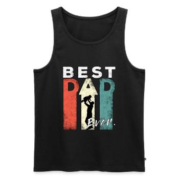 Best Dad Ever Retro Best Dad Expectant Dad - Men's Premium Organic Tank Top - black - Front - AI Model Male 178 light (178cm)