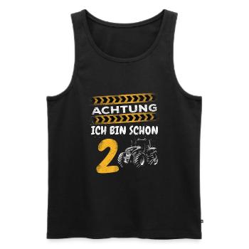2 Geburtstag Tracktor 2 Jahre Kindergeburtstag - Männer Premium Bio Tank Top - Schwarz - Vorne - Michal (187cm)