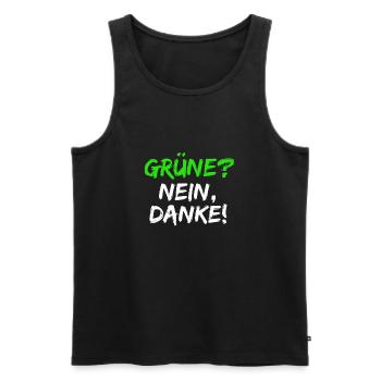 Grün? Nein Danke! Anti Grüne Anti Bearbock - Männer Premium Bio Tank Top - Schwarz - Vorne - AI Model Male 178 light (178cm)