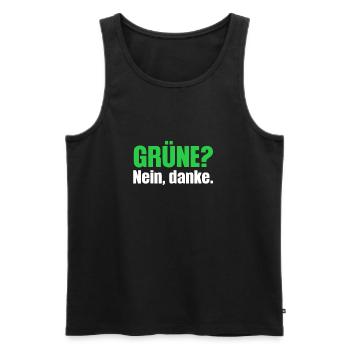 Grün? Nein Danke! Anti Grüne Anti Bearbock - Männer Premium Bio Tank Top - Schwarz - Vorne - AI Model Male 178 light (178cm)