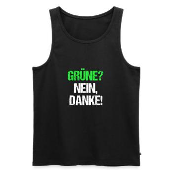Grün? Nein Danke! Anti Grüne Anti Bearbock - Männer Premium Bio Tank Top - Schwarz - Vorne - AI Model Male 178 light (178cm)