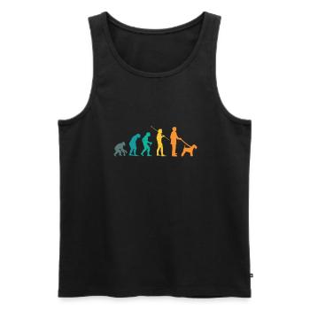 Airedale terrier Dog Vintage Retro Evolution - Men's Premium Organic Tank Top - black - Front - AI Model Male 178 light (178cm)