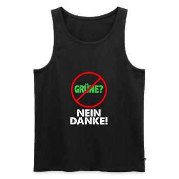 Grün? Nein Danke! Anti Grüne Anti Bearbock - Männer Premium Bio Tank Top - Schwarz - Vorne - AI Model Male 178 light (178cm)