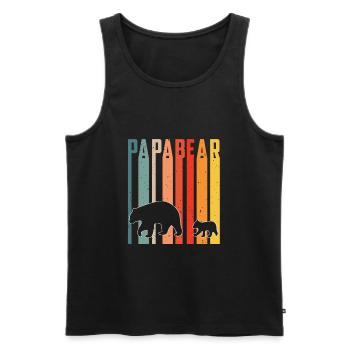 Vintage Papa Bear Baby Bear Retro Bear - Men's Premium Organic Tank Top - black - Front - AI Model Male 178 light (178cm)