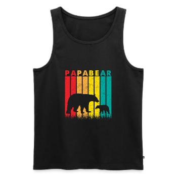 Vintage Papa Bear Baby Bear Retro Bear - Men's Premium Organic Tank Top - black - Front - AI Model Male 178 light (178cm)
