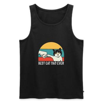 Vintage Best Cat Dad Daddy Retro - Men's Premium Organic Tank Top - black - Front - Michal (187cm)