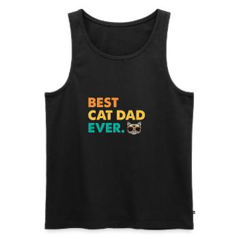 Vintage Best Cat Dad Daddy Retro - Men's Premium Organic Tank Top - black - Front - Michal (187cm)