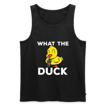 I like ducks What the Duck Yellow ducks - Men's Premium Organic Tank Top - black - Front - AI Model Male 178 light (178cm)