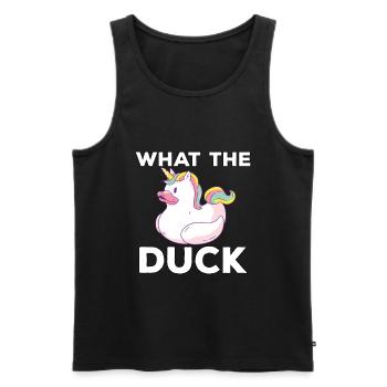 I like ducks What the Duck Yellow ducks - Men's Premium Organic Tank Top - black - Front - AI Model Male 178 light (178cm)