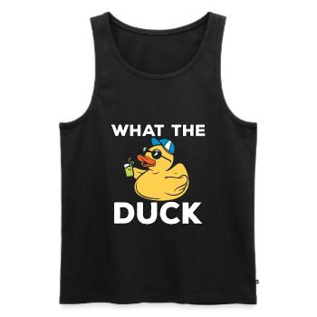 I like ducks What the Duck Yellow ducks - Men's Premium Organic Tank Top - black - Front - AI Model Male 178 light (178cm)