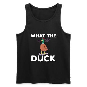 I like ducks What the Duck Yellow ducks - Men's Premium Organic Tank Top - black - Front - AI Model Male 178 light (178cm)