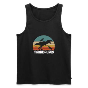 Mama Sauraus Dino Mamasaurus dinosaures Rex - Débardeur bio Premium Homme - noir - Devant - Michal (187cm)
