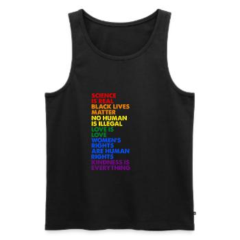 Gay Pride Science Is Real Black Lives Matter Love - Débardeur bio Premium Homme - noir - Devant - AI Model Male 178 light (178cm)