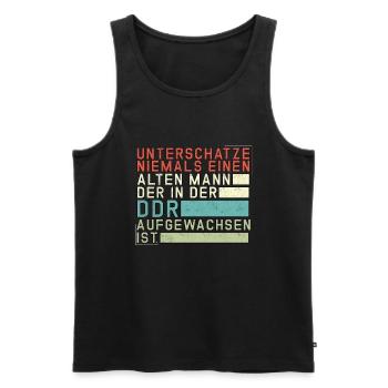 Unterschätze niemals einen Ossi Ostdeutschland DDR - Männer Premium Bio Tank Top - Schwarz - Vorne - AI Model Male 178 light (178cm)