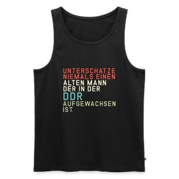 Unterschätze niemals einen Ossi Ostdeutschland DDR - Männer Premium Bio Tank Top - Schwarz - Vorne - AI Model Male 178 light (178cm)