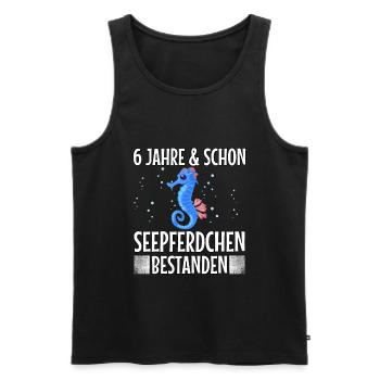 6 Jahre Seepferdchen bestanden Schwimmabzeichen - Männer Premium Bio Tank Top - Schwarz - Vorne - AI Model Male 178 light (178cm)