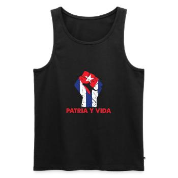 Free Patria Y Vida Cuba Drapeau Libre - Débardeur bio Premium Homme - noir - Devant - AI Model Male 178 light (178cm)