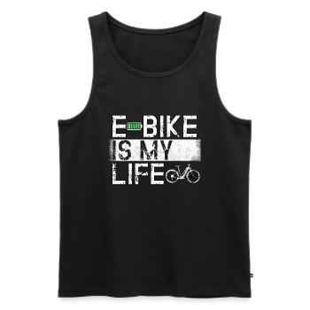 Ebike Cyclisme Retro E vélo vélo batterie vélo - Débardeur bio Premium Homme - noir - Devant - Michal (187cm)