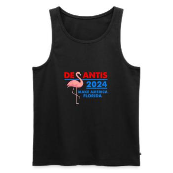 DeSantis 2024 Make America Florida Flamingo - Men's Premium Organic Tank Top - black - Front - AI Model Male 178 light (178cm)