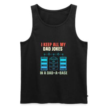 I Keep All My Dad Jokes In A Dad-A-Base Vintage - Men's Premium Organic Tank Top - black - Front - AI Model Male 178 light (178cm)