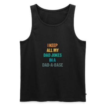 I Keep All My Dad Jokes In A Dad-A-Base Vintage - Débardeur bio Premium Homme - noir - Devant - AI Model Male 178 light (178cm)