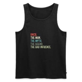 Retro Uncle Godfather Legend Vintage - Männer Premium Bio Tank Top - Schwarz - Vorne - AI Model Male 178 light (178cm)
