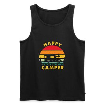 Happy Camper Retro Vintage Van Life Campen - Débardeur bio Premium Homme - noir - Devant - Michal (187cm)