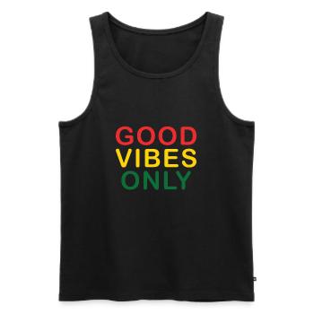 Good Vibes Only Rasta Reggae Roots - Débardeur bio Premium Homme - noir - Devant - AI Model Male 178 light (178cm)