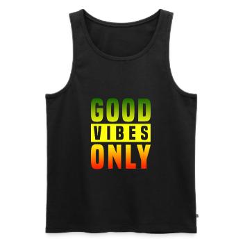Good Vibes Only Rasta Reggae Roots - Männer Premium Bio Tank Top - Schwarz - Vorne - AI Model Male 178 light (178cm)