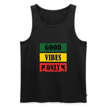 Good Vibes Only Rasta Reggae Roots - Débardeur bio Premium Homme - noir - Devant - AI Model Male 178 light (178cm)