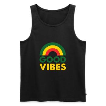 Good Vibes Only Rasta Reggae Roots - Débardeur bio Premium Homme - noir - Devant - AI Model Male 178 light (178cm)