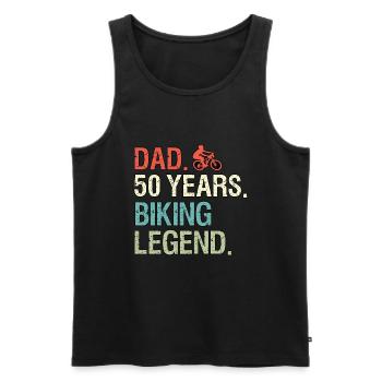 Funny Bike Sayings Dad 50 Birthday Biker - Men's Premium Organic Tank Top - black - Front - Michal (187cm)