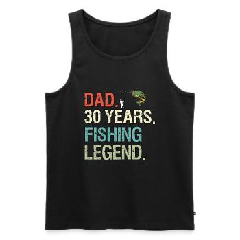 Funny Fishing Sayings Dad 30 Birthday Fisherman - Men's Premium Organic Tank Top - black - Front - Michal (187cm)