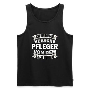 Lustige Pfleger Spruch Krankenpfleger Altenpfleger - Männer Premium Bio Tank Top - Schwarz - Vorne - Michal (187cm)