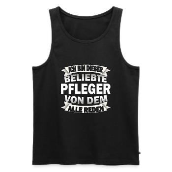 Lustige Pfleger Spruch Krankenpfleger Altenpfleger - Männer Premium Bio Tank Top - Schwarz - Vorne - Michal (187cm)